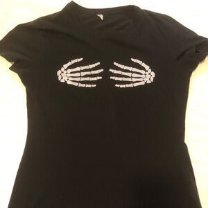 Cheeky Skeleton Bra Women’s Tshirt - M/L